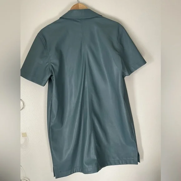 7 For All Mankind Faux Leather Button-Down Shirt Dress Tuckernuck - Picture 3 of 8